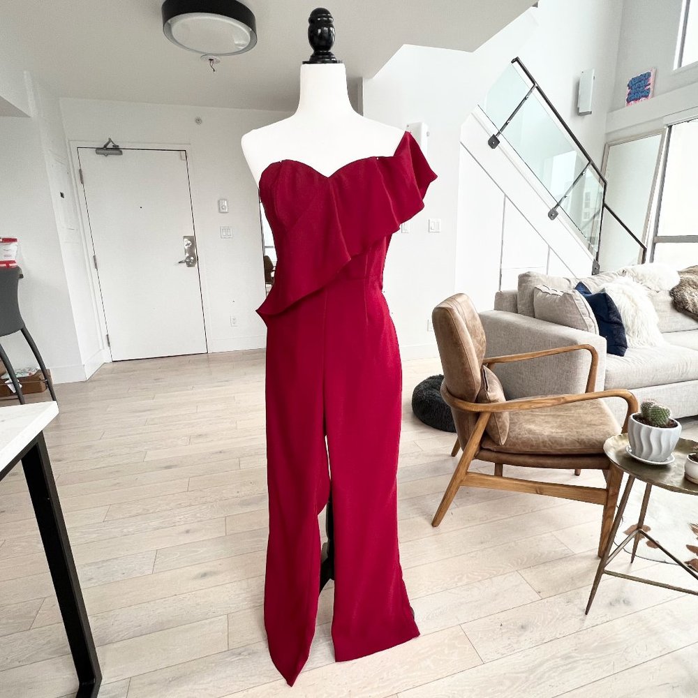 Nordstrom | Adelyn Rae | One Shoulder Sweetheart Long Jumpsuit | Small | Red